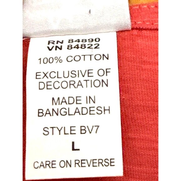 Adrian Delafield Salmon Pink Cotton Tunic Top With Button Front Scoop Neck Large - Picture 8 of 10